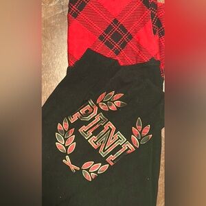 PINK Victoria's Secret Red and Black plaid Yoga Leggings